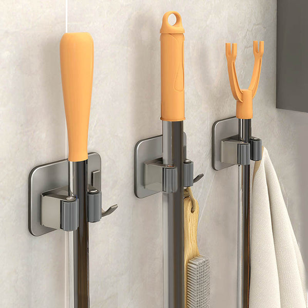 Mop hook No punching, bathroom storage artifact, adhesive hook, broom hanger, strong glue, wall hanging mop clip