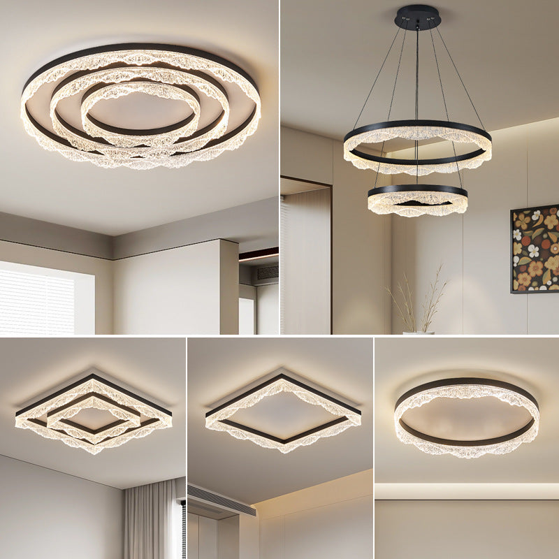 Living room light modern round atmosphere ice crack ceiling light Italian minimalist whole house Zhongshan lighting package combination light