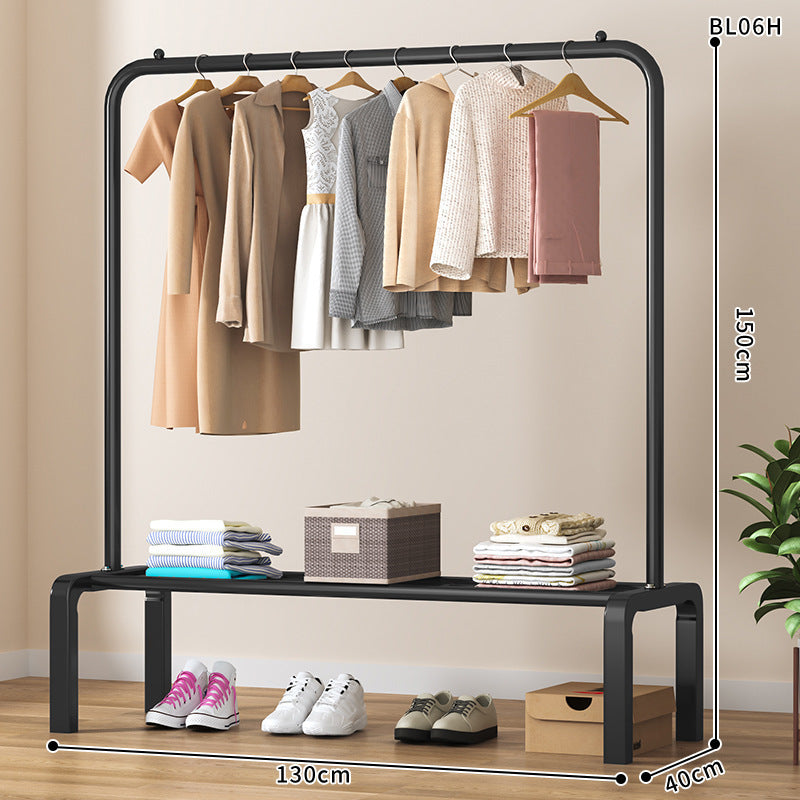 Simple clothes drying rack floor-standing for home clothes rack bedroom dormitory coat rack indoor balcony clothes drying clothes pole rack