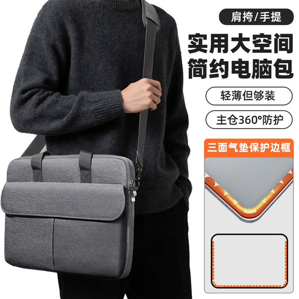 Men's one-shoulder oblique span laptop bag 15.6-inch large-capacity anti-drop and shockproof official document bag women