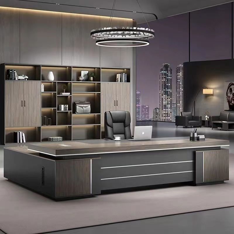 Saint li office desk - luxe executive office set: modern minimalist manager desk and chair combination - cross-border e-commerce