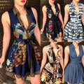 summer new arrival: cross-border women's fashion hot seller - v-neck tie-up sexy printed dress