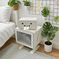 Minimalist modern kids' bedside storage cabinet - metal, multi-functional tilt-out bedside table with drawers