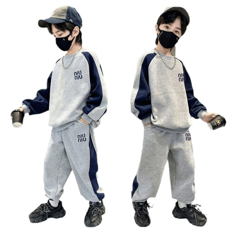 Boys' spring  new collection: stylish korean-inspired two-piece outfit for older boys - cool, trendy, and fashionable spring/autumn look