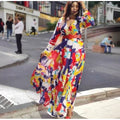 African women's clothing  new plus size summer   elegant dress with belt