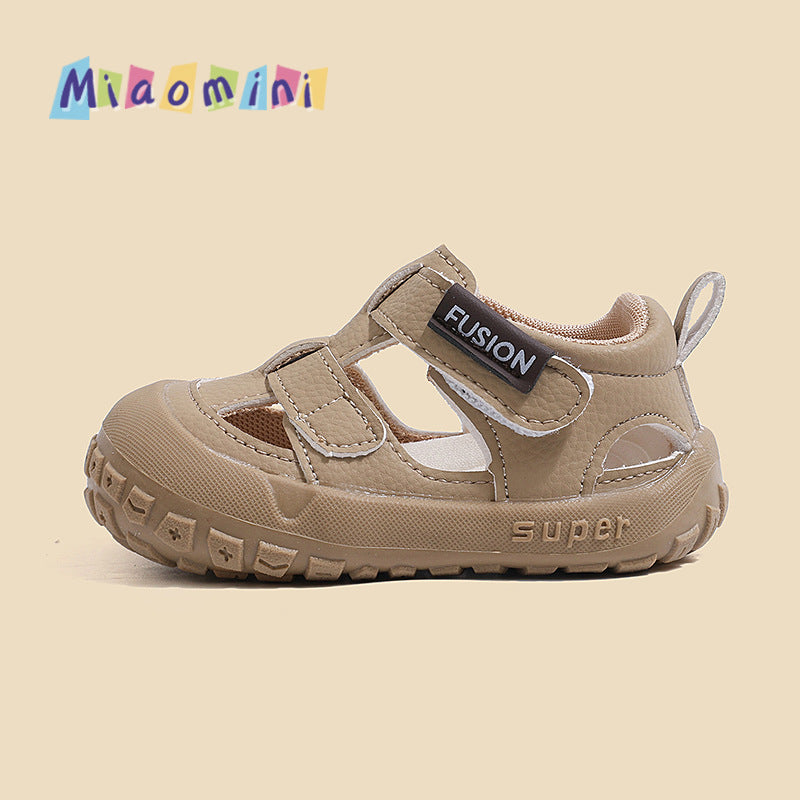 Boys' lightweight closed-toe sandals - new summer collection: breathable, soft-soled prewalker shoes for babies and toddlers - anti-slip, durable, and casual