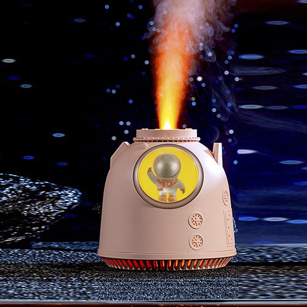 New astronaut humidifier - creative space capsule design with color-changing lights, high mist output, suitable for home, car, desktop, night light, and atomizer