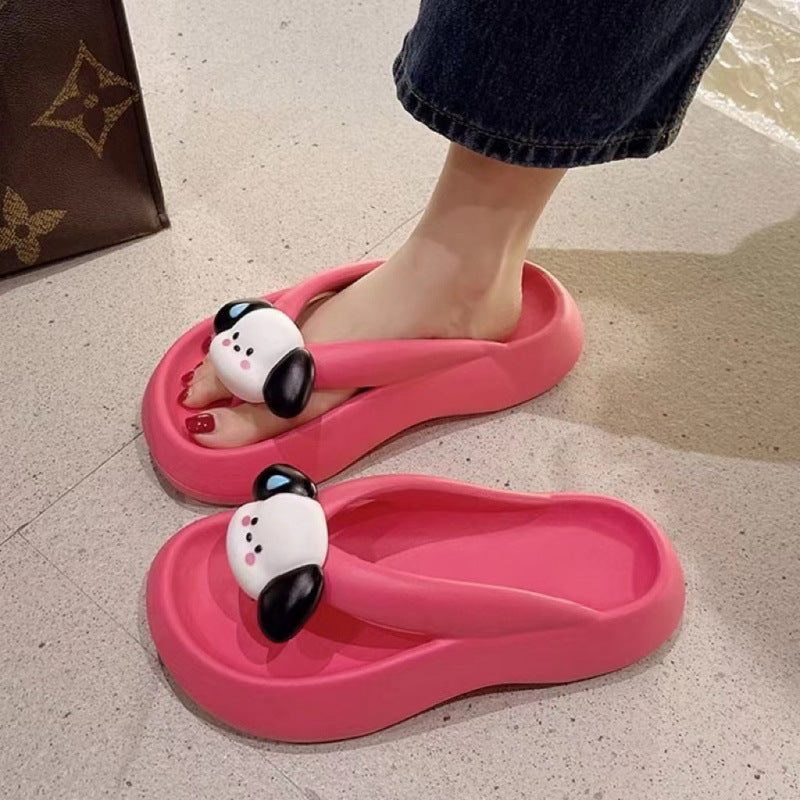 Wholesale eva slippers women's summer fashion thick sole non-slip home use cute beach slippers outwear