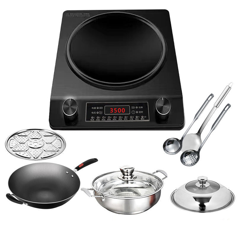 Complete induction cooker set with pot, household high-power induction cooker, cooking electric ceramic stove, concave concave stove, cross-border american standard