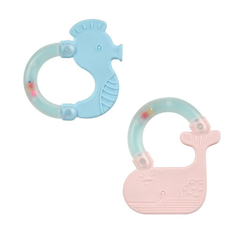 Cross-border baby hand rattle toy 0-1 years old newborn baby can gnaw teething glue baby bed bell pedal piano pendant