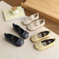 Vancahao girls' korean style polka dot princess shoes,  spring new collection, children's bowknot leather flats, low-cut single shoes