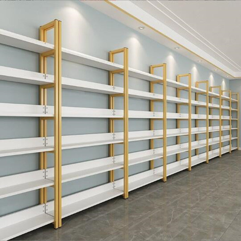 Steel and wood shelves Shelves Commercial storage shelves Multi-layer supermarket Convenience store Snacks Cosmetics sample display shelves