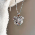 2024 autumn new arrivals: fashionable alloy diamond-studded pendant necklace for women - cute animal bear design, perfect for export