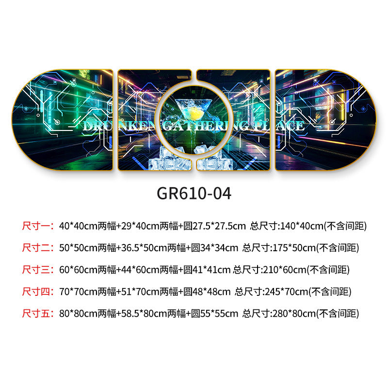 KTV box background wall creative painting bar clear bar atmosphere layout decorative painting nightclub image wall mural