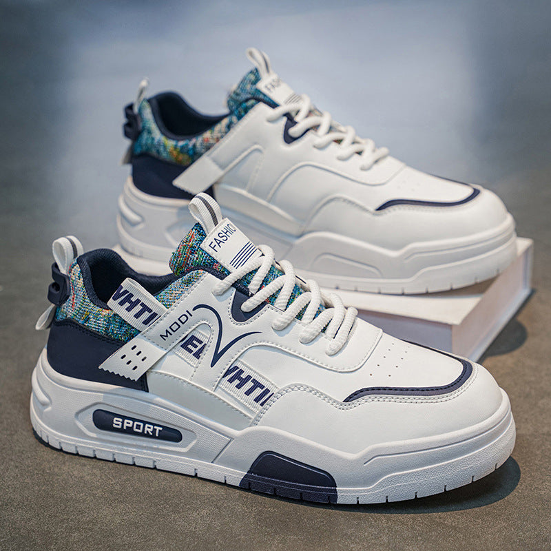 Men's shoes 2026 new spring trendy style versatile leather casual sneakers student height increasing athletic fashion shoes