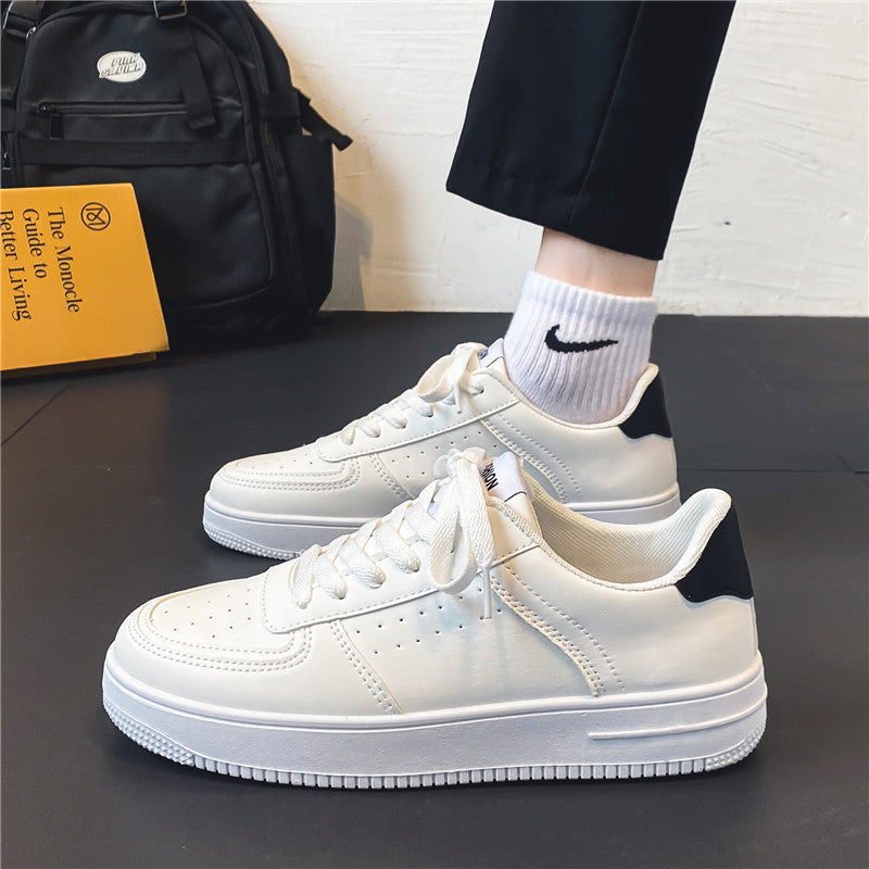 Men's 2026 spring new arrivals: white sneakers - breathable, casual, versatile, student style, athletic skate shoes, korean trendy footwear for men