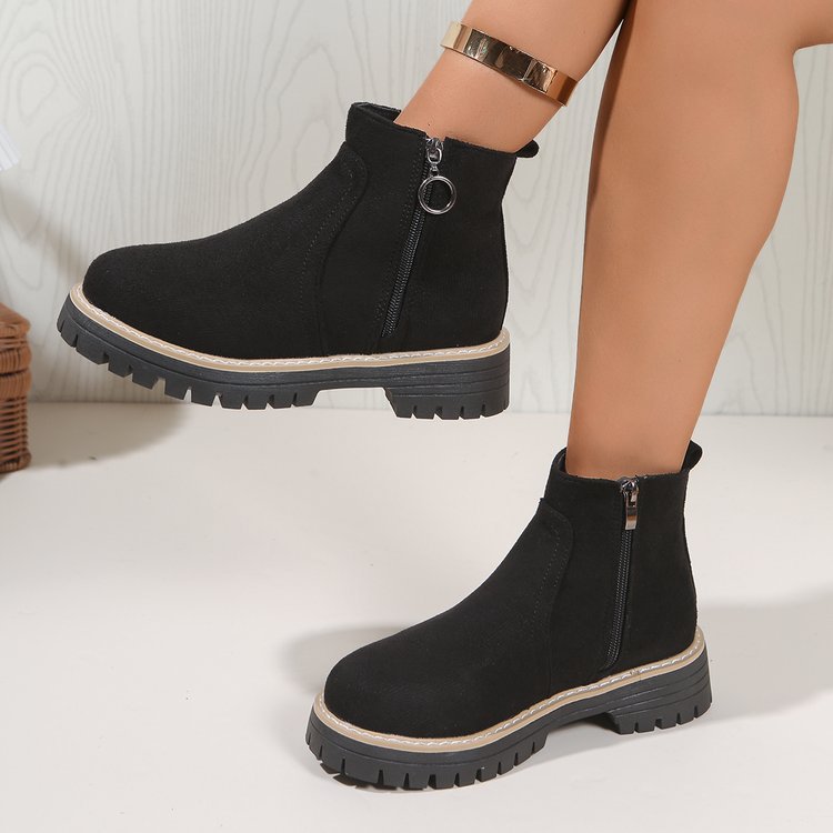 new arrival: plus-size chelsea boots for women - spring/autumn suede ankle boots with side zipper, wholesale trendy styles