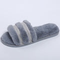 Amazon export one-character plush home cotton slippers women's autumn and winter new fashion outwear fur slippers wholesale