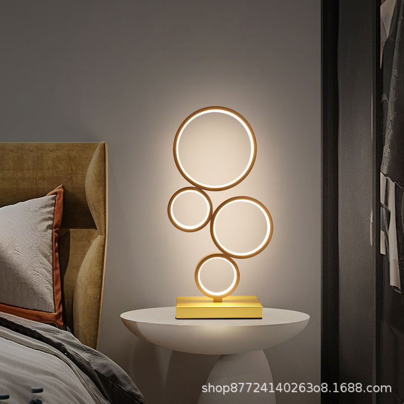 Nordic light luxury ins minimalist modern table lamp bedroom bedside lamp unique artistic ambiance touch remote usb smart