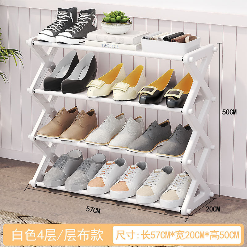 Shoe rack for home balcony storage rack dormitory x-shaped assembled shoe cabinet shoe rack multi-layer simple shoe rack