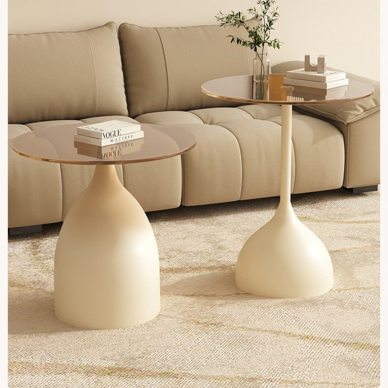 Influencer-approved iron side table - mini coffee table, bedside table, minimalist modern small round table, living room storage shelf