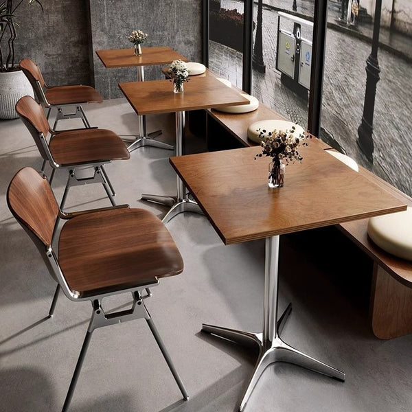 Medieval style milk tea shop dining chair catering shop commercial bar dining table and chair combination retro cafe marine board table