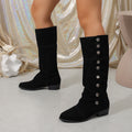 new arrival rivet pointed toe two-wear boots autum cross-border plus sizeretroexport thick heel knight boots for women