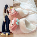 Platform chunky sole white fuzzy slippers - women's outerwear shoes, new autumn/winter 2024 collection, versatile home slippers