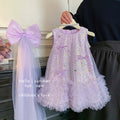 Princess dress  new girls' dress summer chic girls' skirt little girl's stunning sequin mesh dress