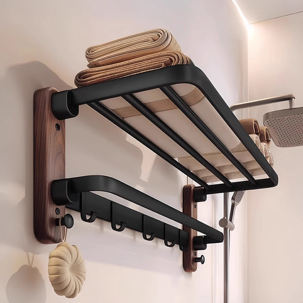 Walnut towel rack Toilet non-punching bathroom rack Toilet hanger Towel hanger High-end bath towel rack