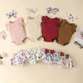 Children's summer kids khaki bag butt skirt girl vest cotton edge floral skirt bows infant short sleeve