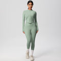 European and american nude feel compression zip-up yoga set - high-waisted pocket quick-dry activewear running fitness two-piece outfit
