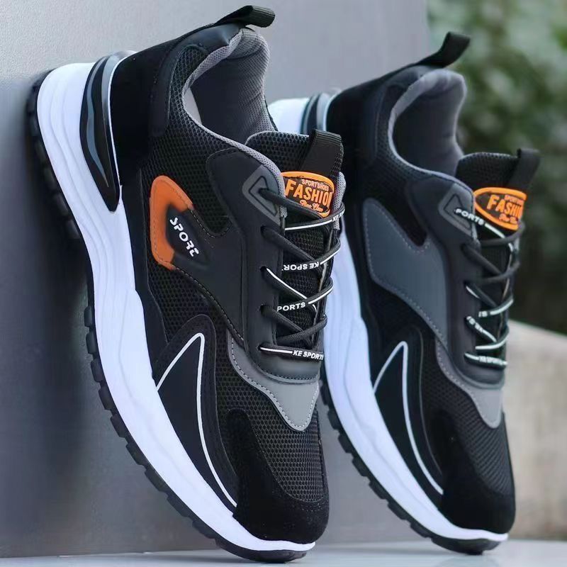 Men's athletic shoes, new spring/summer collection, breathable mesh sneakers, men's casual shoes, non-slip soft sole running shoes, chunky dad shoes for men