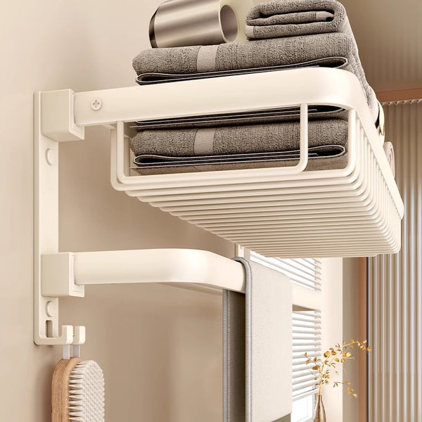 Toilet towel rack No punching cream white bathroom wall hanging towel toilet toilet rack storage hanging rod