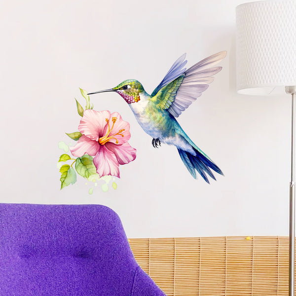 The creative combination of bird and pink flower content decorative stickers is popular, and the wall stickers are suitable for living rooms and bedrooms to add beauty
