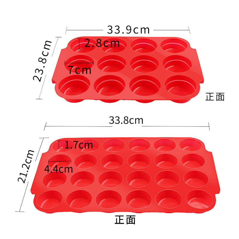 Cross-border supply of high temperature resistant silicone cake mold 12/24 with DIY cake baking tools, silicone cake mold customization