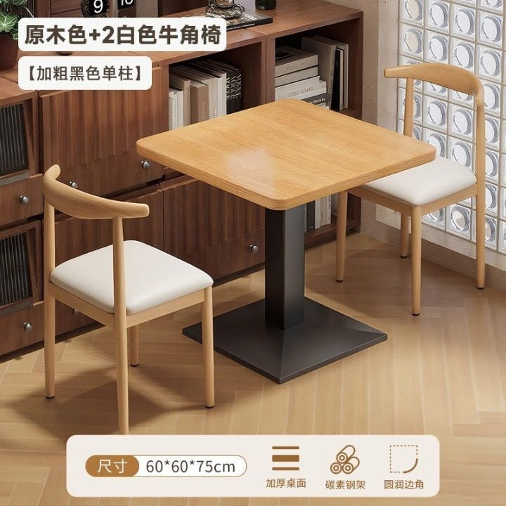 Commercial restaurant tables and chairs breakfast restaurant snack noodle shop long table milk tea barbecue restaurant one table four chairs combination dining chair