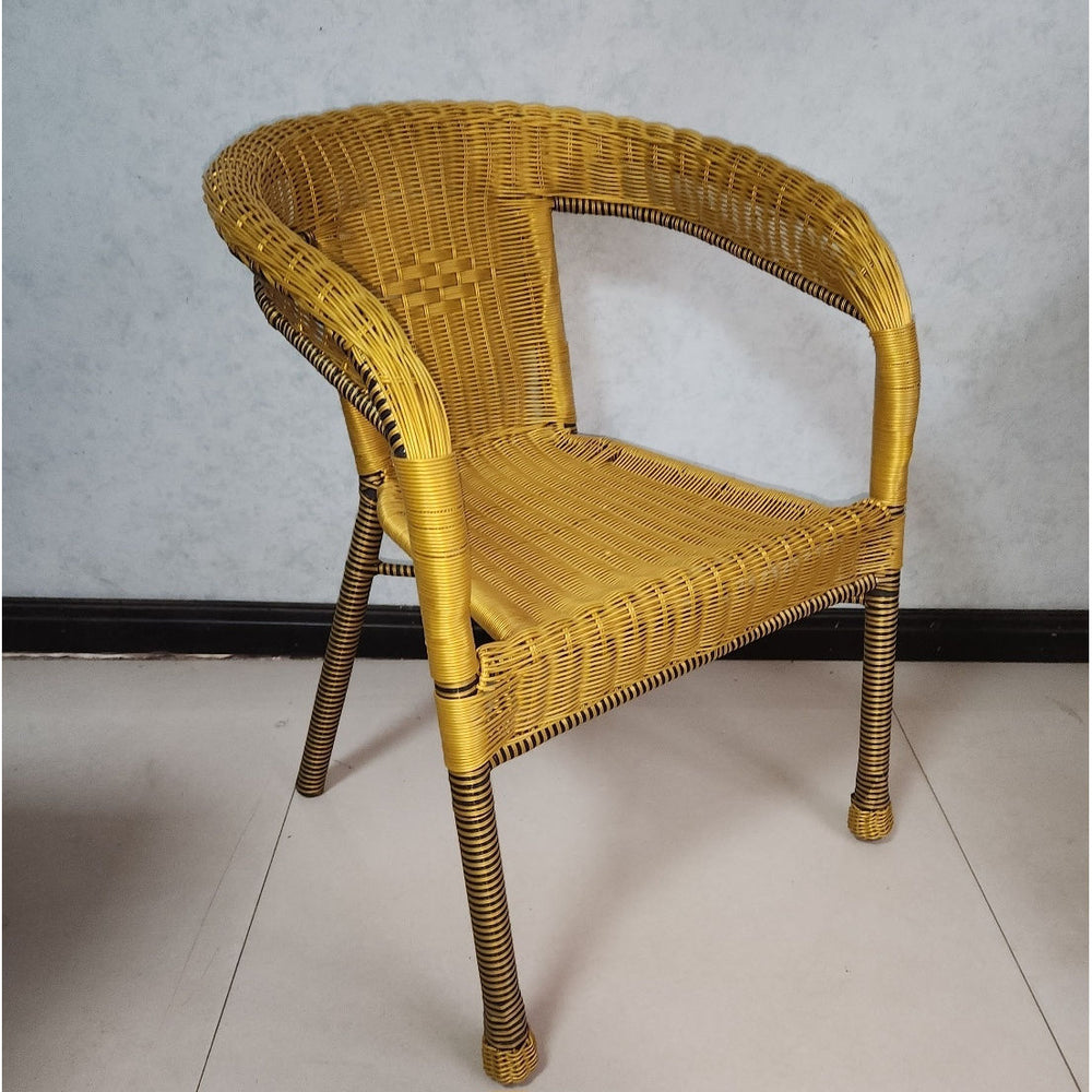 Balcony table and chair courtyard rattan chair three-piece outdoor chair rattan thickened elderly backrest casual outdoor table and chair