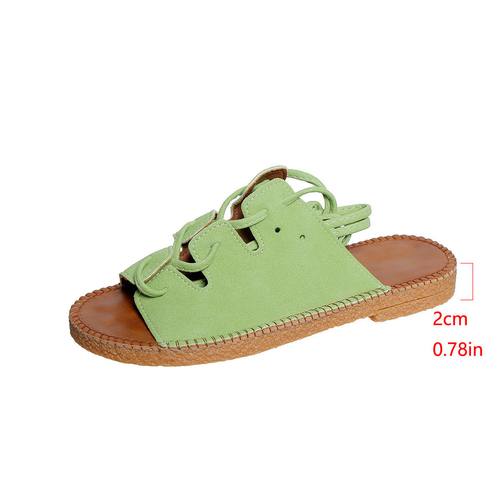 summer new round toe ankle strap sandals - comfortable outdoor beach shoes, plus size platform sandals for women (export quality)