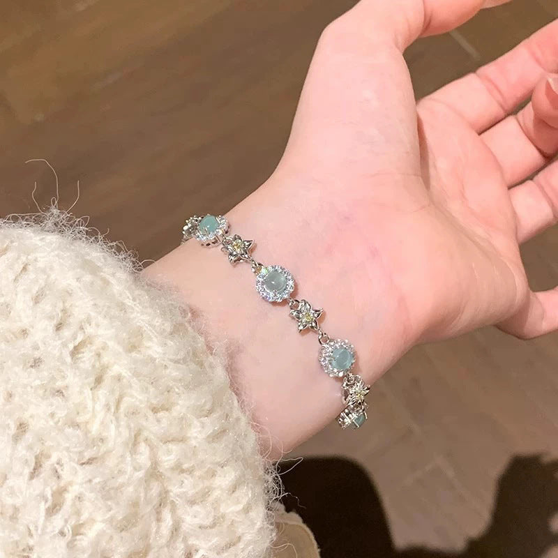 Super fairy micro-embedded zircon bows bracelet for women classy sense of accessible luxury crystal bracelet best selling exquisite pull-out hand jewelry