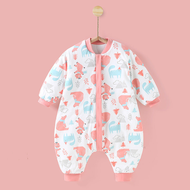 Newborn baby sleeping bag - autumn/winter style, anti-kick quilt, unisex baby padded sleeping bag with leg opening