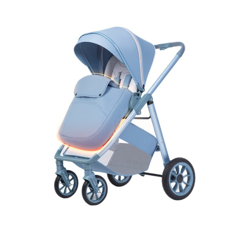 Tianrui baby stroller can sit or lie down, high view foldable lightweight baby stroller, two-way push stroller