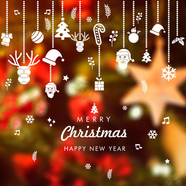Christmas Charms Christmas Scene Arrangement Decorative Stickers Window Glass Window Stickers Window grilles Wall Stickers HM92046ds