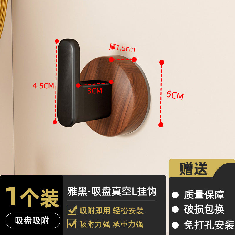No-drill solid wood coat hook - entryway, doorway, behind-the-door hook - damage-free adhesive, heavy-duty weight capacity, coat & hat hook, key hook