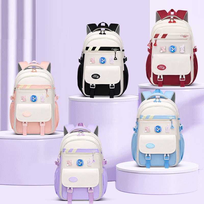 Primary school students' new schoolbags reduce the burden of spine care, junior high school and high school students ins sixth grade large-capacity backpacks