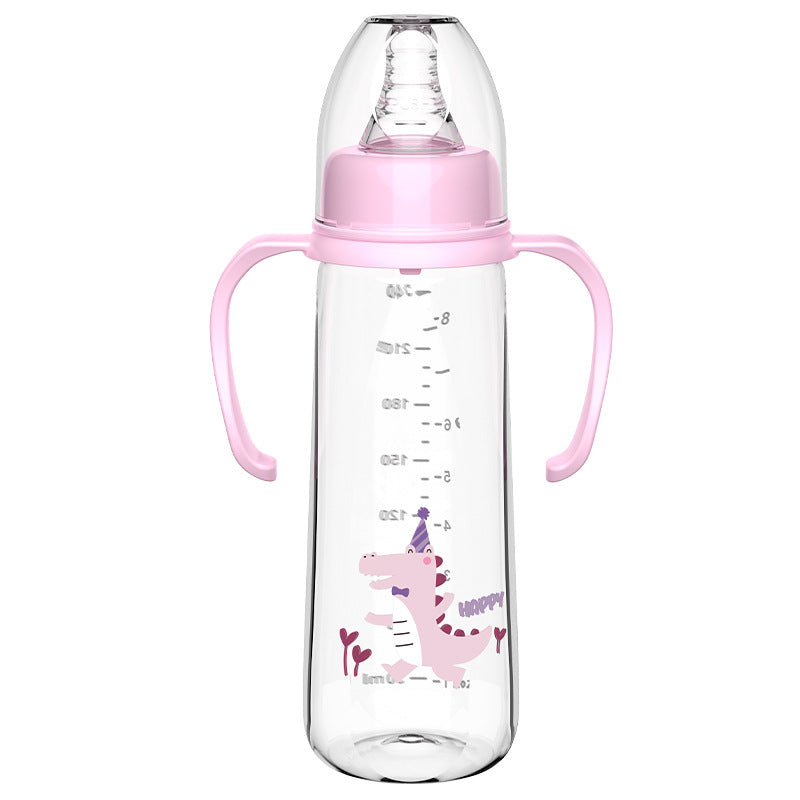 Handsome boy English boxed baby bottle pp anti-drop bottle with graduated bottle Children's weaning artifact