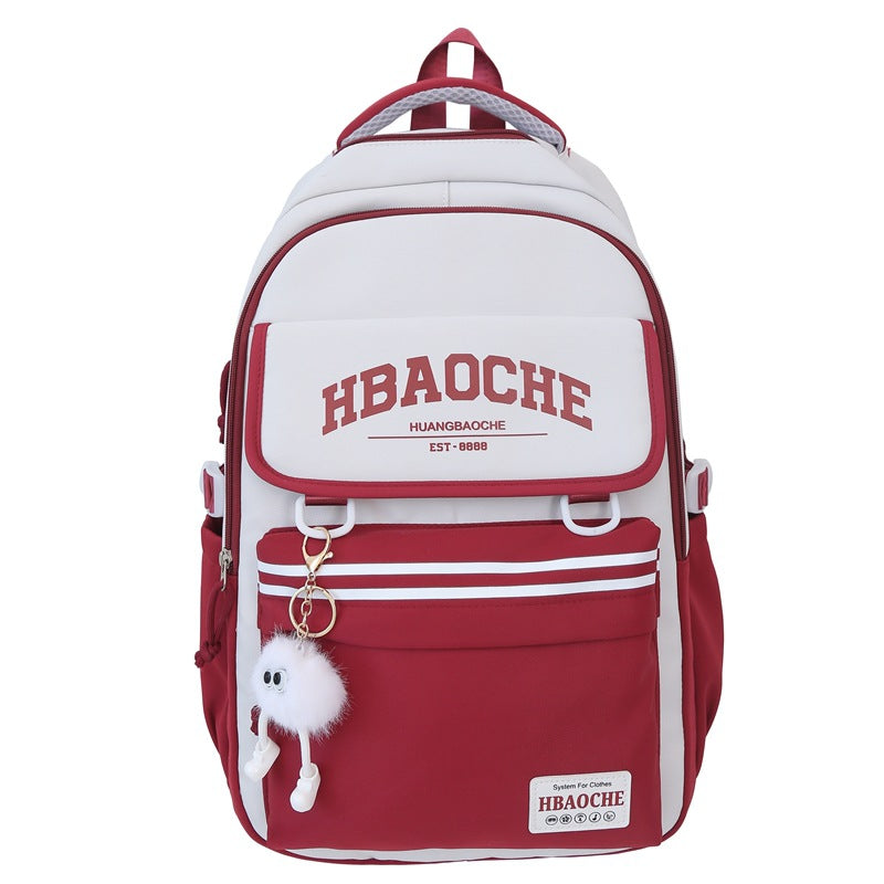 Cross-border new schoolbag female Korean version contrasting colors small and fresh junior high school backpack campus simple large-capacity backpack