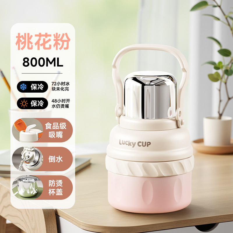 316 stainless steel insulated tumbler - large capacity, portable straw water bottle - stylish design, on-the-go mug, car cup