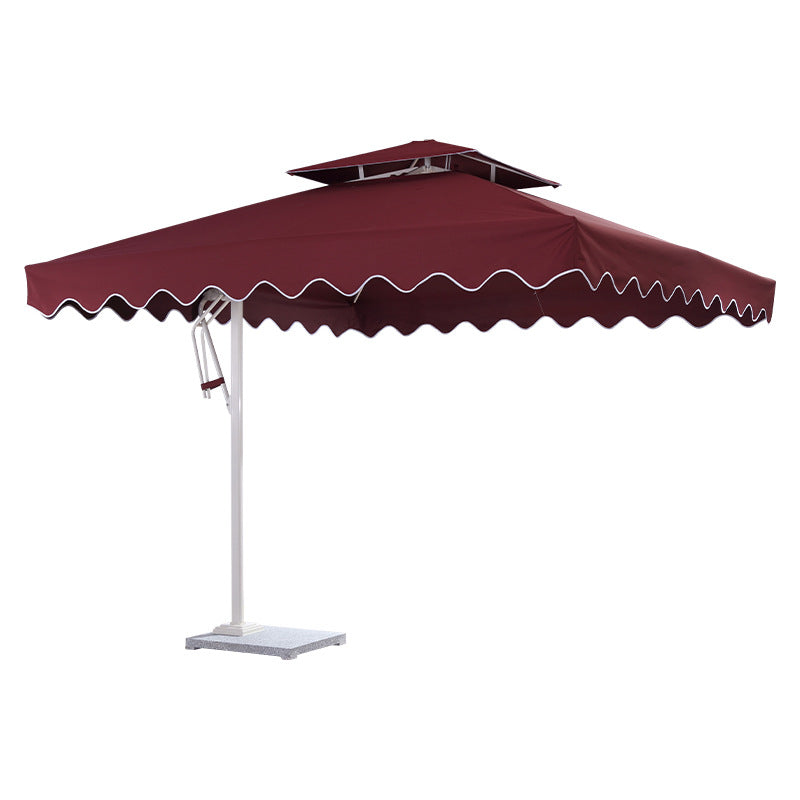 Export model outdoor square park square parasol hand-operated roman umbrella side column outdoor umbrella with wavy hanging edge