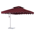 Export model outdoor square park square parasol hand-operated roman umbrella side column outdoor umbrella with wavy hanging edge